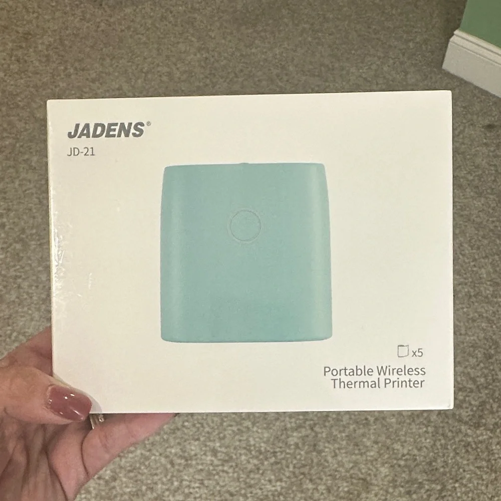 JADENS Portable Wireless Thermal Printer in Light Blue - Picture 1 of 7